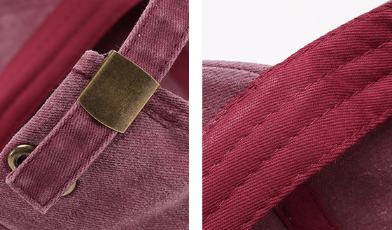 Letter Three-dimensional Embroidery Hole Soft Wine Red Baseball Cap - Image 3