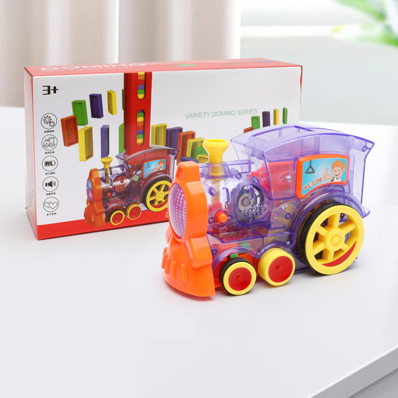 Domino Train Toys Baby Toys Car Puzzle Automatic Release Licensing Electric Building Blocks Train Toy - Image 2